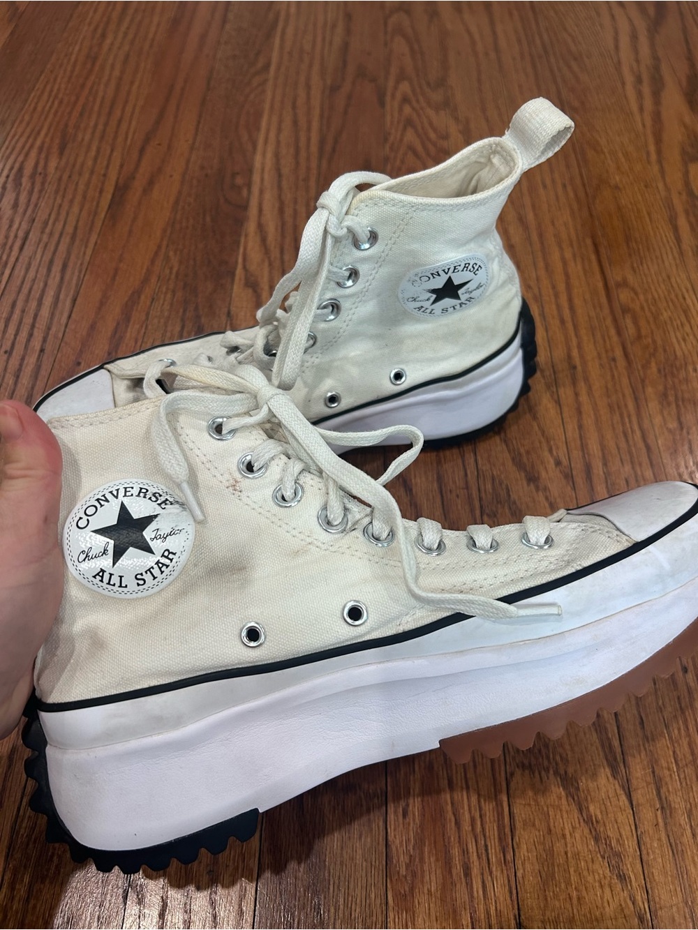 Converse Off-White Platform High Top Sneakers - Picture 2 of 8